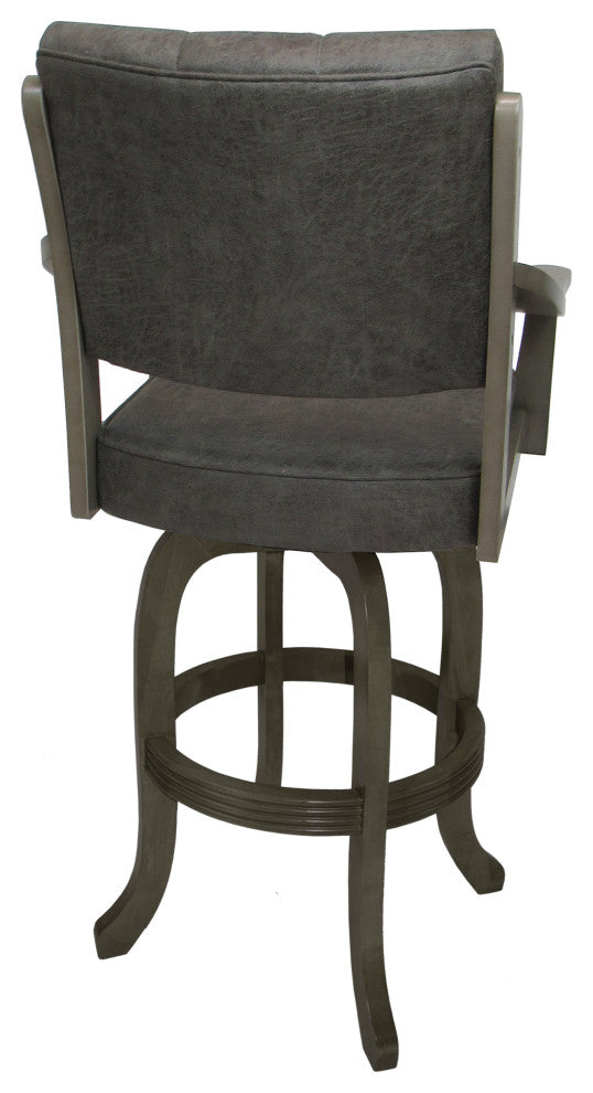Casa Swivel Wood Stool on Melina Base, Northwest Elk - Asian Grey, 26"