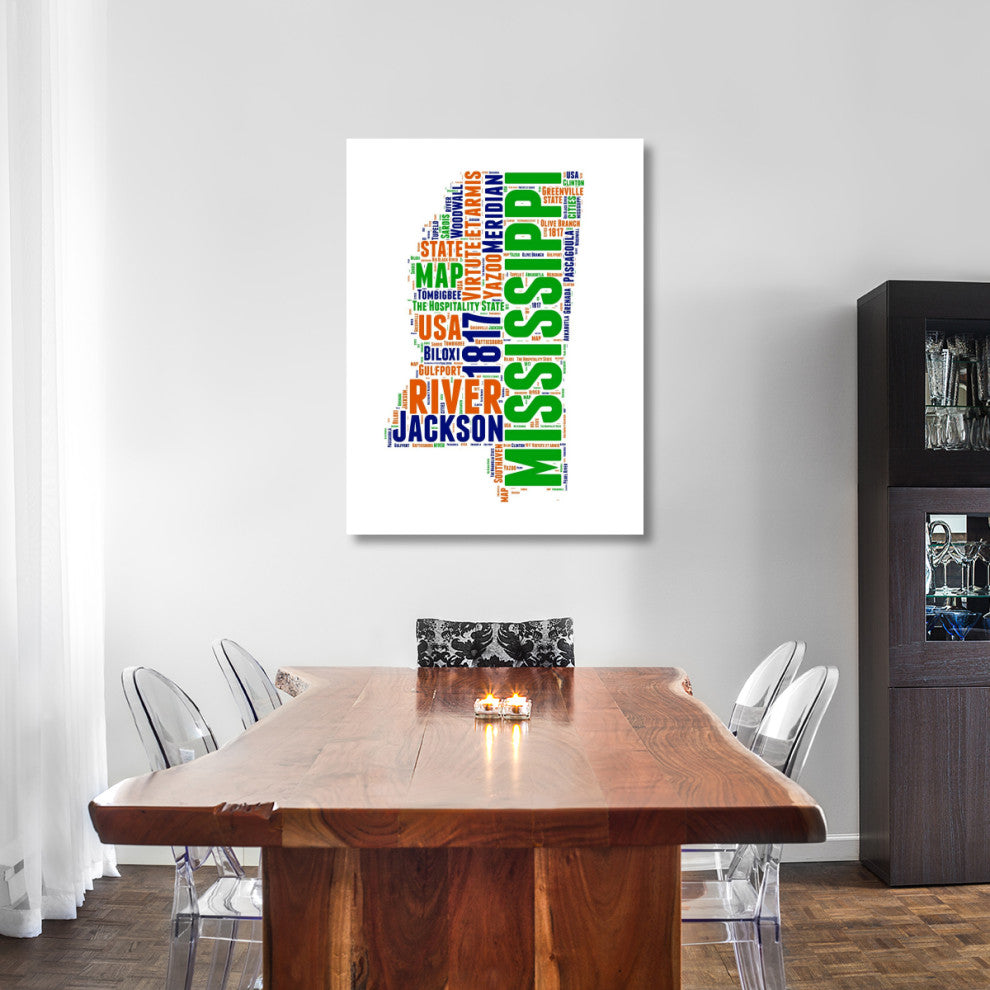 "Mississippi Word Cloud Map" Fine Art Print