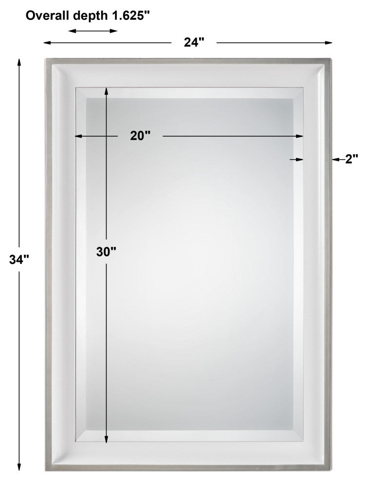 Lahvahn Mirror, White and Silver
