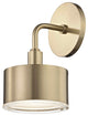 Nora LED Wall Sconce - Aged Brass Finish - Clear Glass