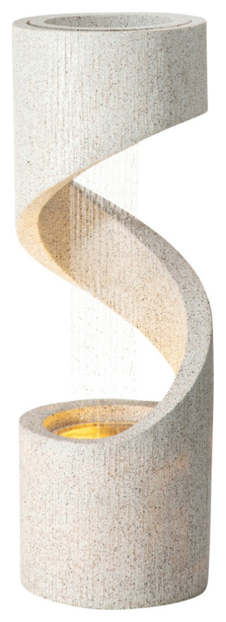 Faux Terrazzo Spiral Shaped Polyresin Fountain