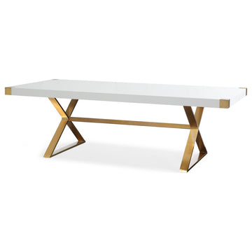 TOV Furniture Adeline White Lacquer Dining Table
