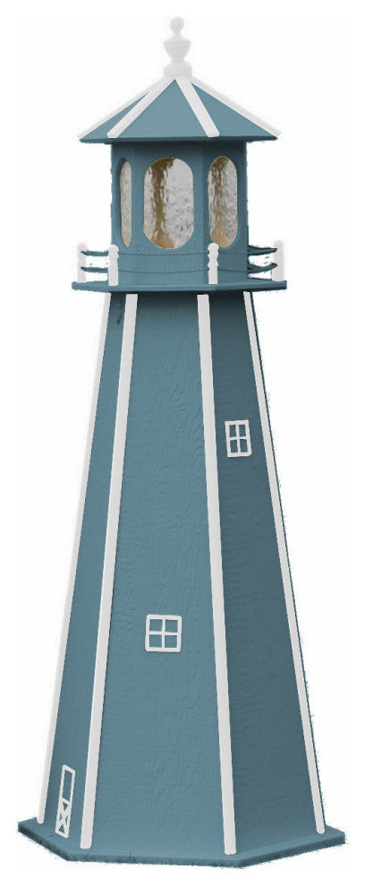 Standard Lighthouse, Wedgewood Blue & White, 6 Foot, Standard Lighting
