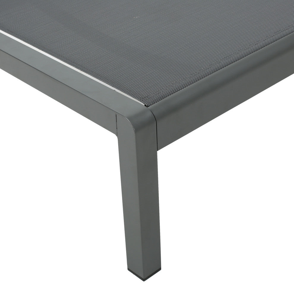 GDF Studio 7-Piece Coral Bay Outdoor Gray Aluminum Chat Set With Pair of Lounges