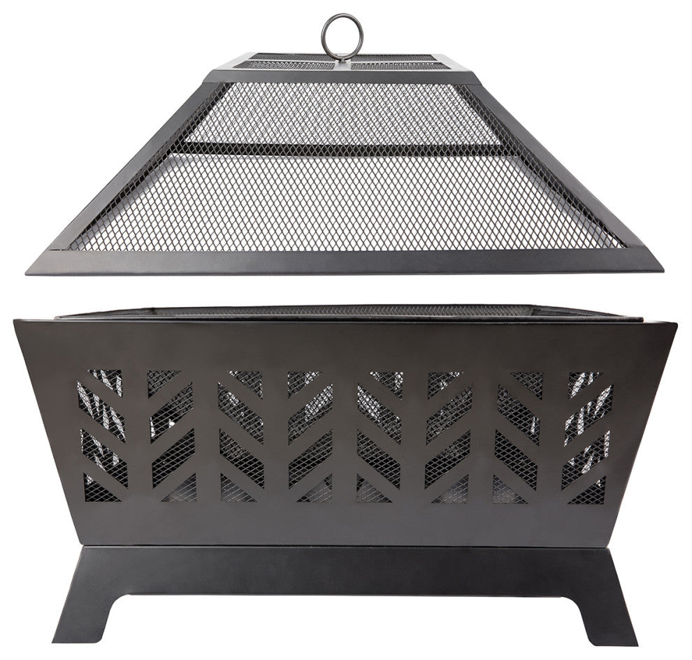 22.82'' H x 26'' W Iron Wood Burning Outdoor Fire Pit