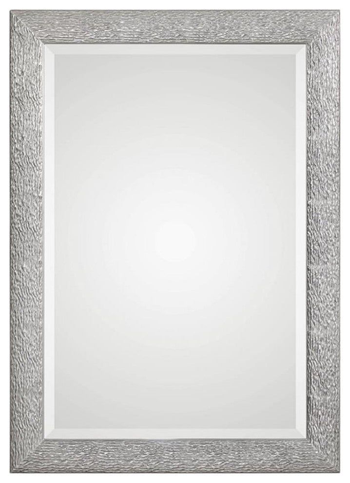 Uttermost Mossley MDF and Glass Decorative Mirror in Silver/Light Gray