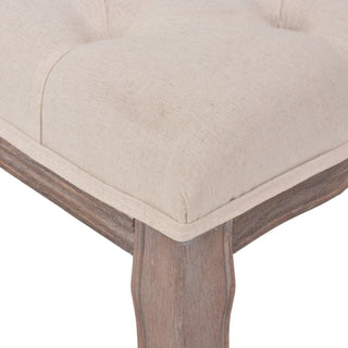 vidaXL Entryway Bench Dining Bench for Bedroom Fabric Solid Wood Cream White