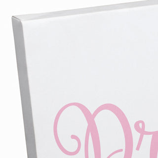 Dream On. Dreamer 12"x36" Canvas Wall Art, Pink