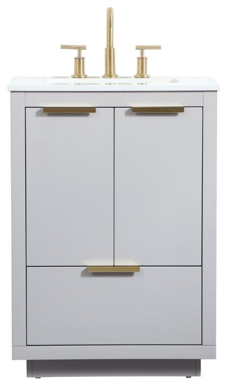Bethany Single Bathroom Vanity, Gray, 24"