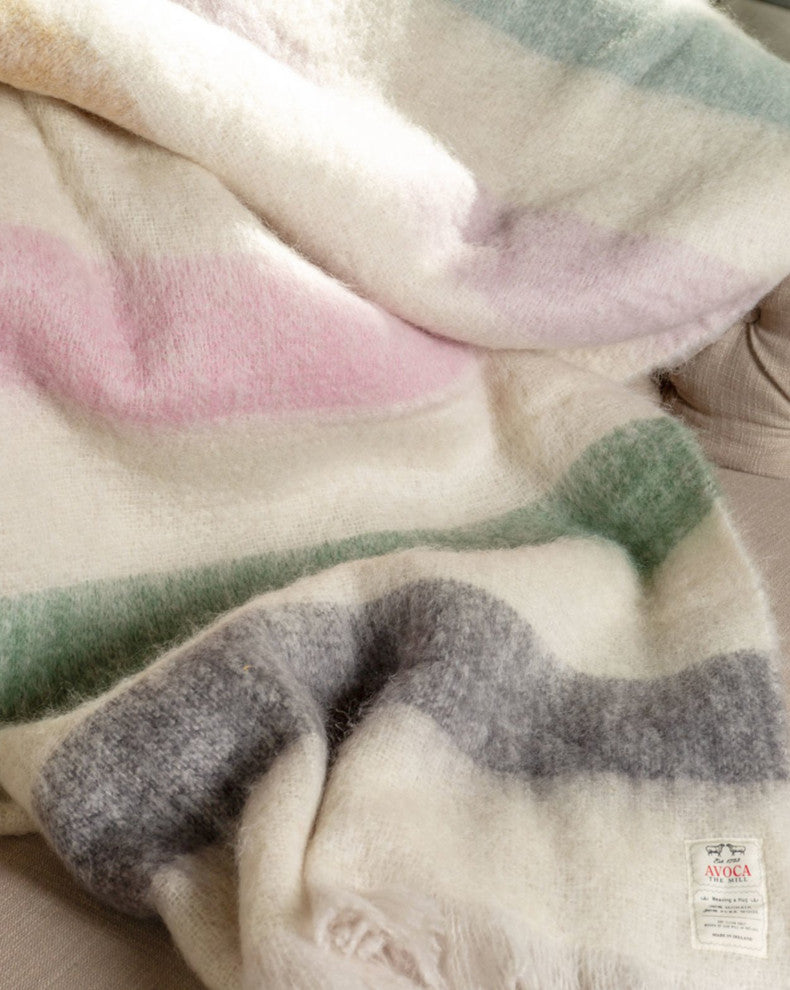 Pastel Stripe Mohair Throw