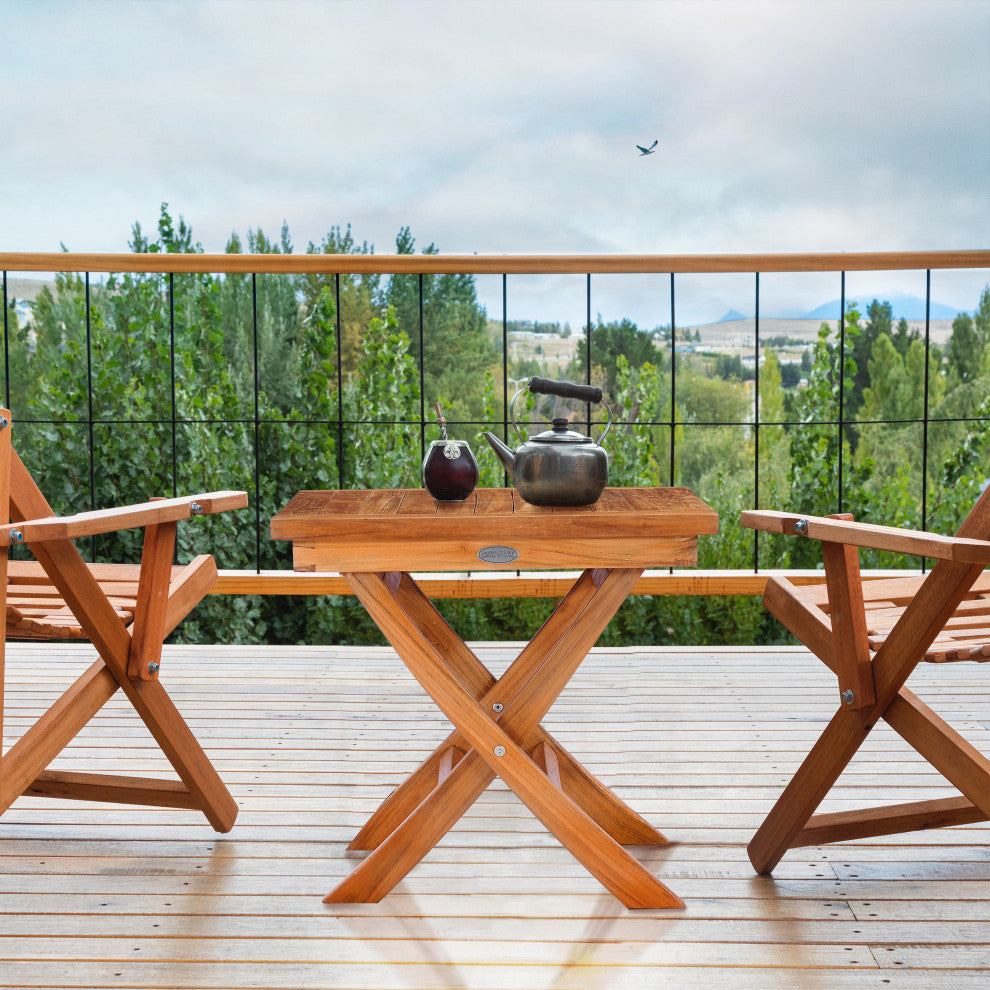 Teak Wood Titanic Folding Outdoor Patio Side Table
