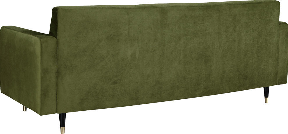 Lola Velvet Upholstered Sofa, Olive
