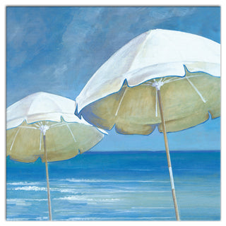 Painted Beach Umbrellas 20x20 Canvas Wall Art