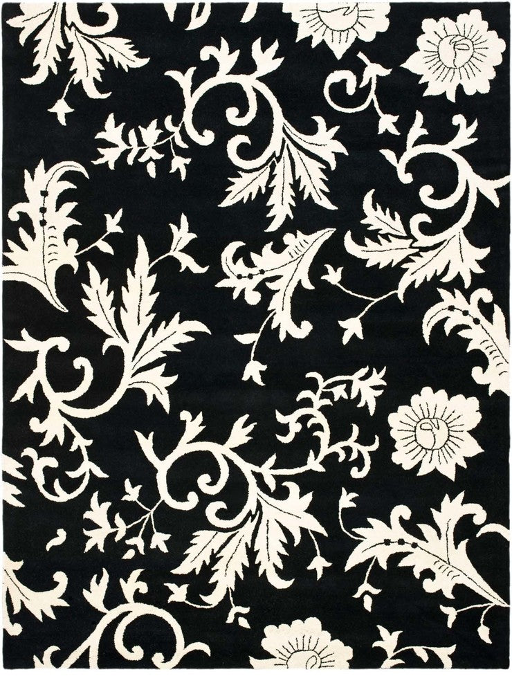 Safavieh Soho Soh212A Floral Rug, Black/Ivory, 5'0"x8'0"