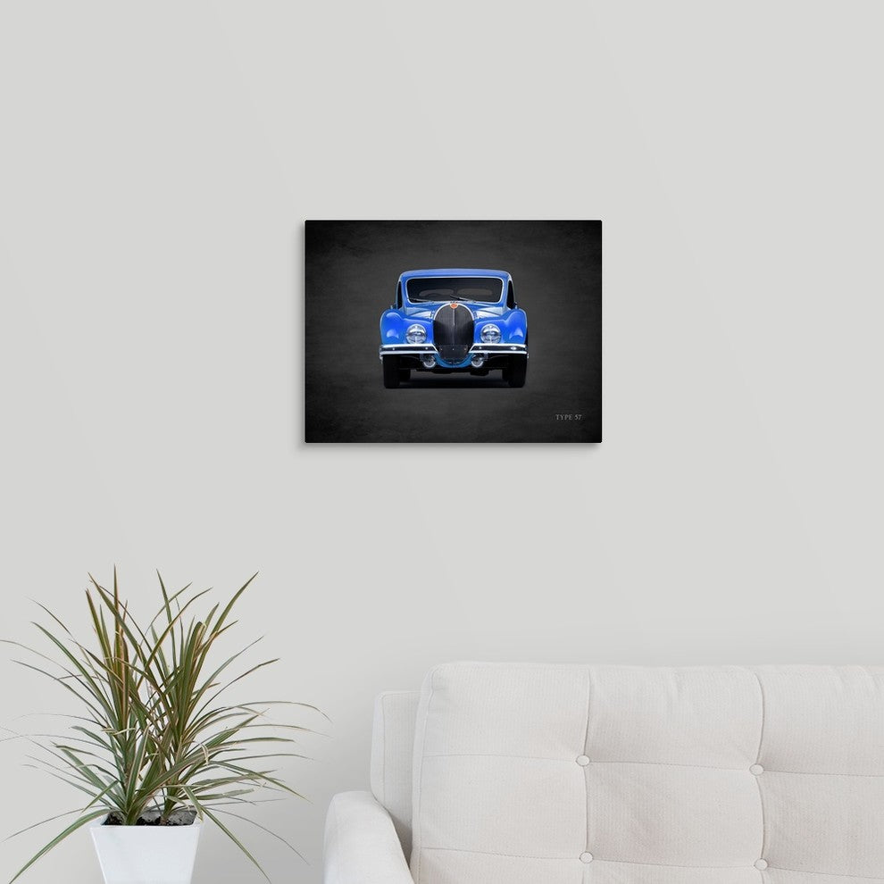 "Bugatti Type-57 1936" Wrapped Canvas Art Print, 16"x12"x1.5"