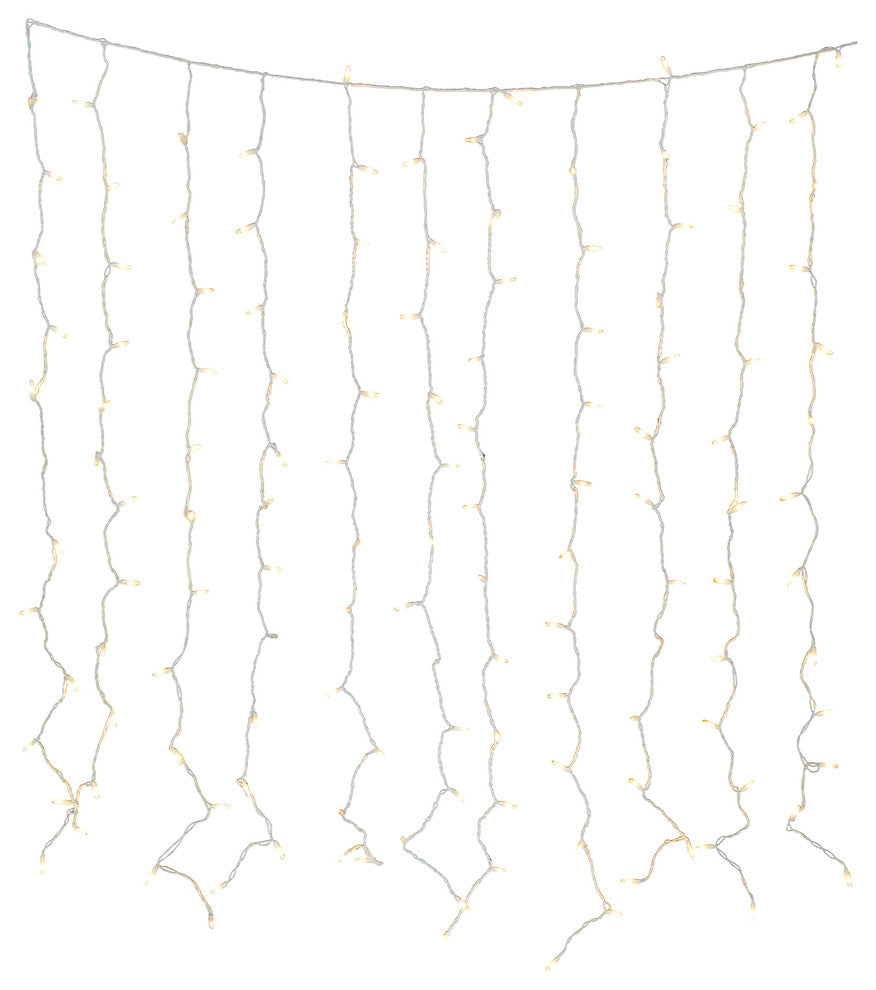 LED Light Curtain With 150 Warm White Lights