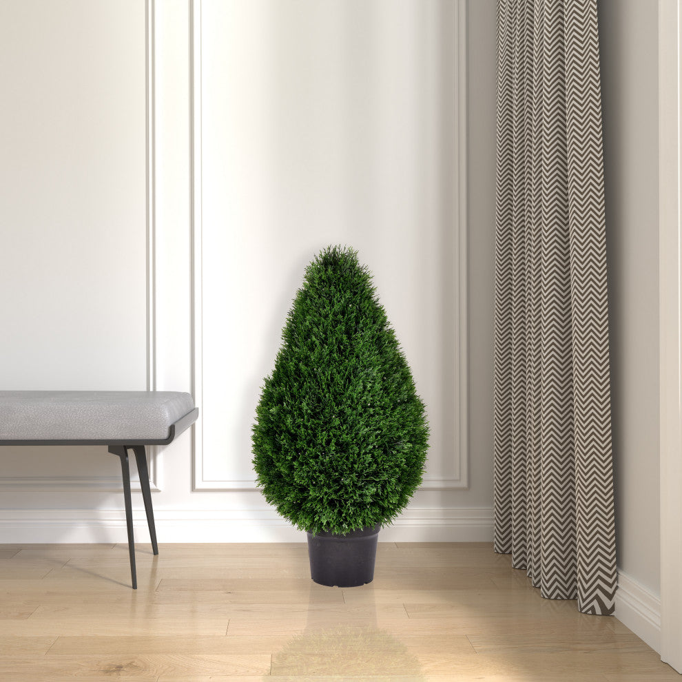 Vickerman 36" Cedar teardrop Shaped, Pot, UV