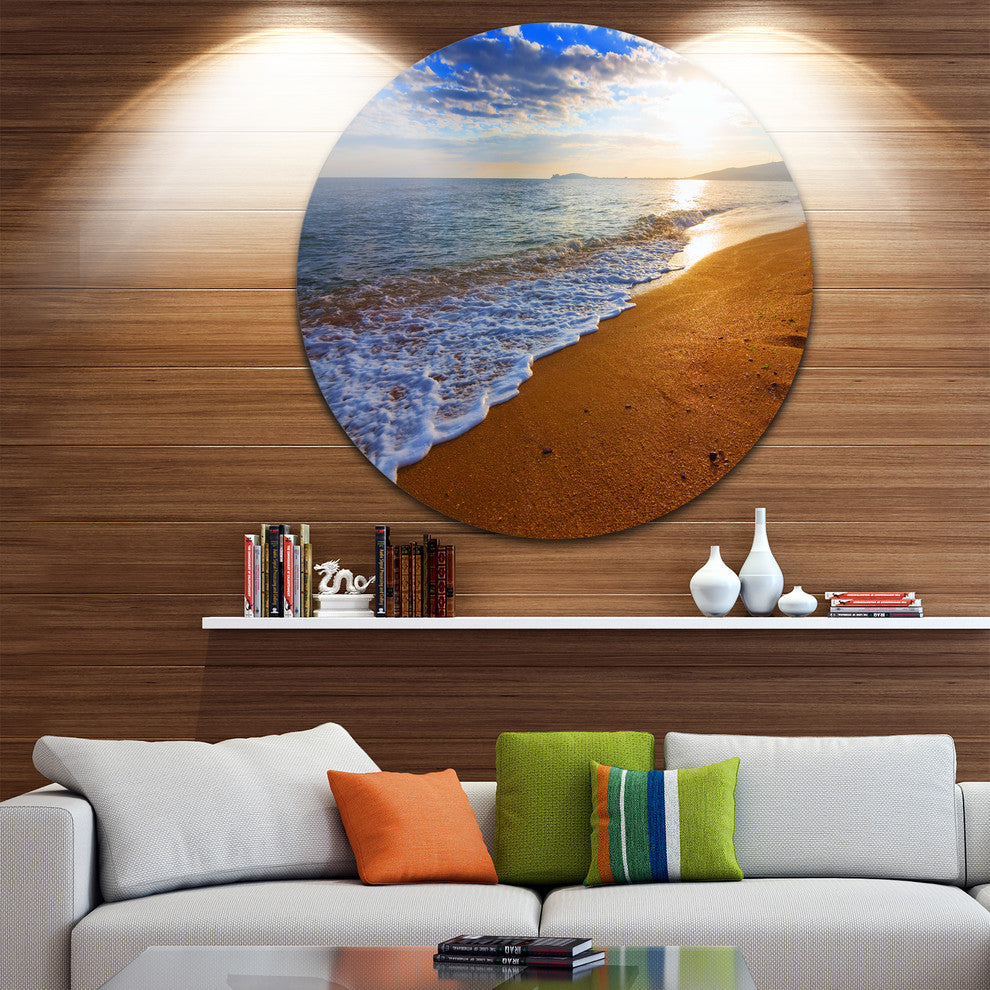 Sydney Early Morning Beach, Beach Large Disc Metal Wall Art, 11"