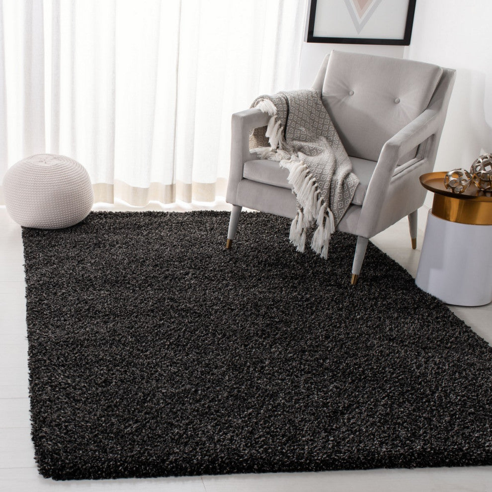 Safavieh Evolution Shag Area Rug, EVO520, Charcoal, 6'7"x6'7" Square
