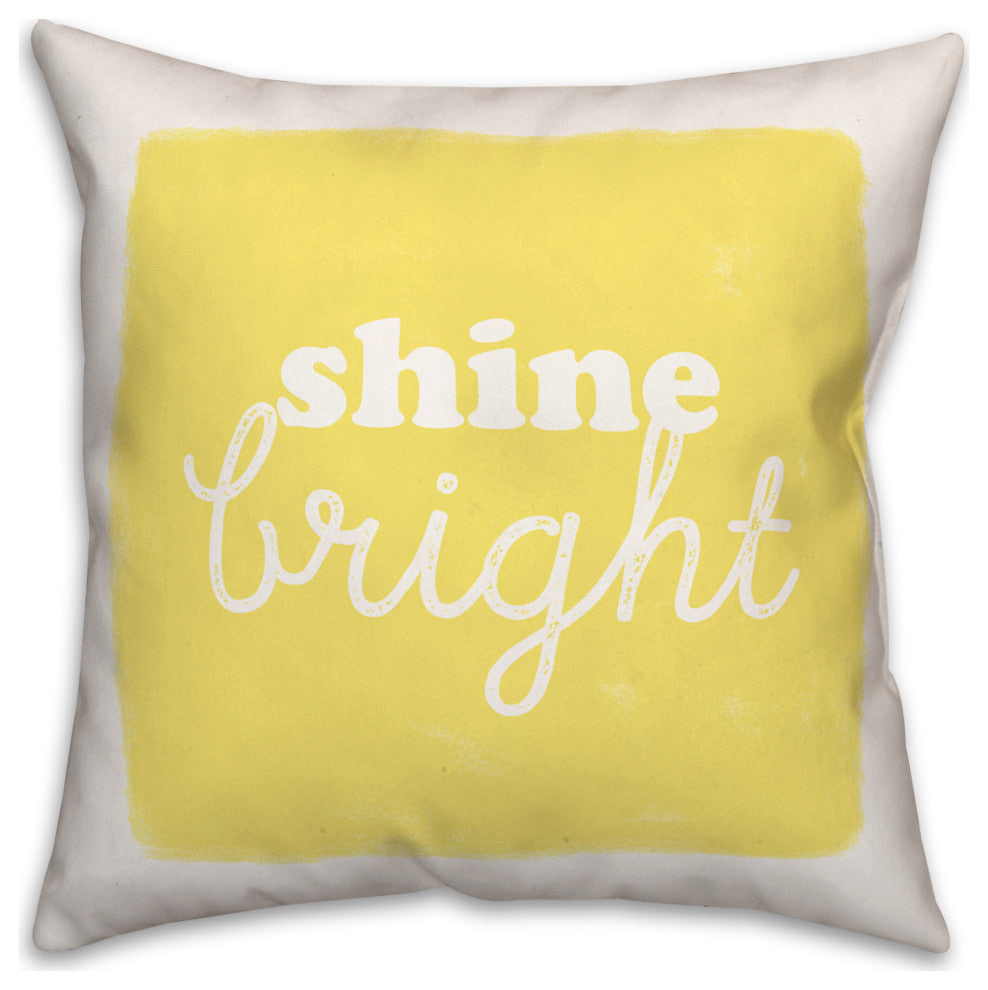 Shine Bright Yellow 18x18 Spun Poly Pillow