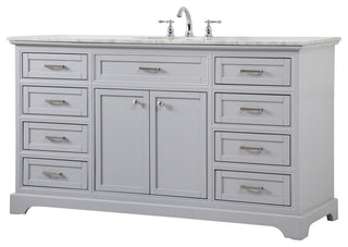 Amber Single Bathroom Vanity, Blue, Grey, 60"