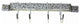 12" Bar Rack: Hammered Steel with 4 Chrome Regular Hooks