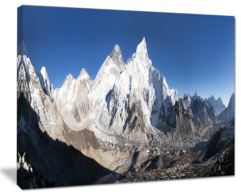"Mount Everest Glacier Panorama" Landscape Print Wall Artwork, 20"x12"