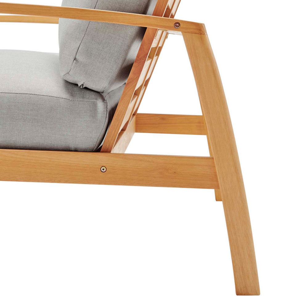 Lounge Sectional Sofa Chair Set, Wood, Brown Natural Gray, Modern, Outdoor