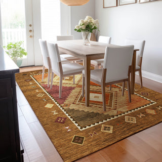 Addison Premium Washable Mayfield AMF177 Brown 3' x 5' Rug