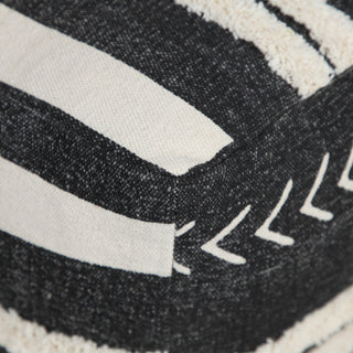 Textured Solid Chevron Stripe Pouf Ottoman