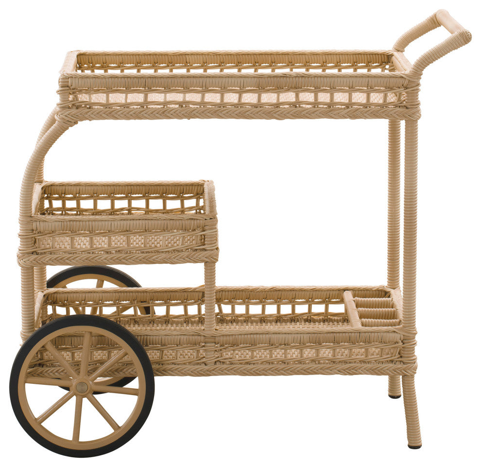 James Bar Cart, Natural Finish