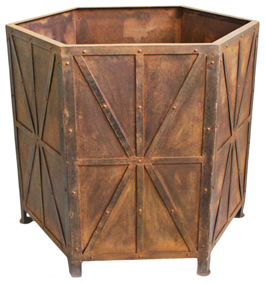Rusted Iron Planter Box Small