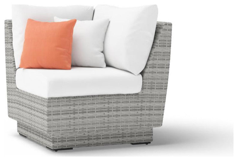 Cannes 4 Piece Sunbrella Corner Sectional Set, Cast Coral