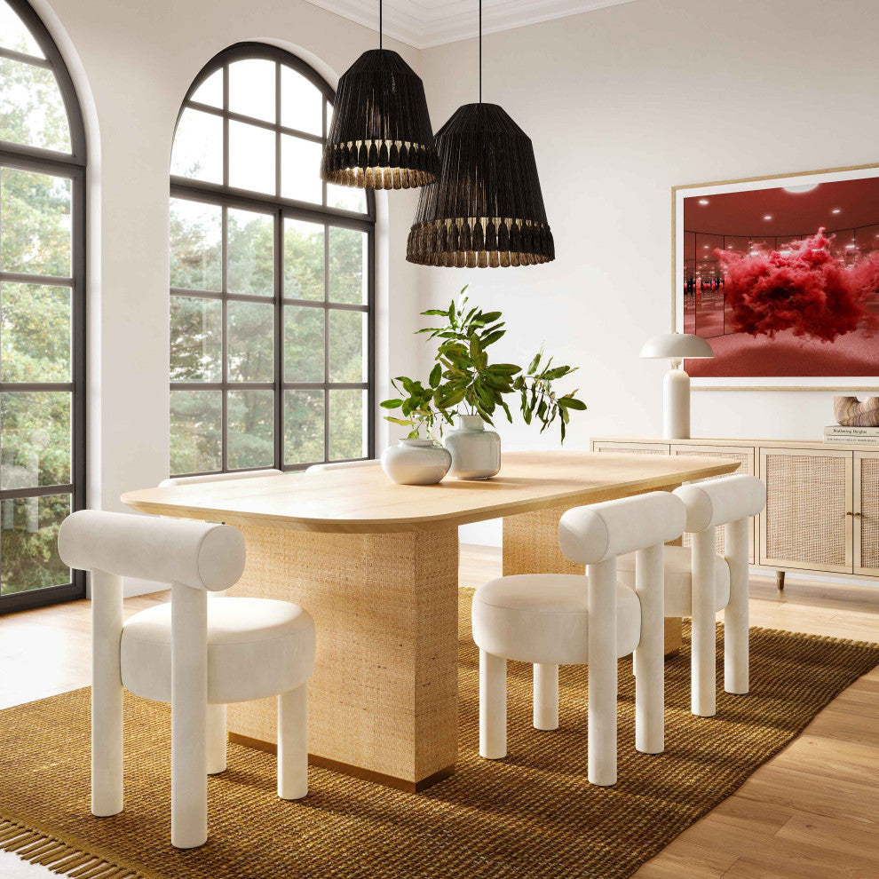 Carmel Dining Chair, Cream Velvet