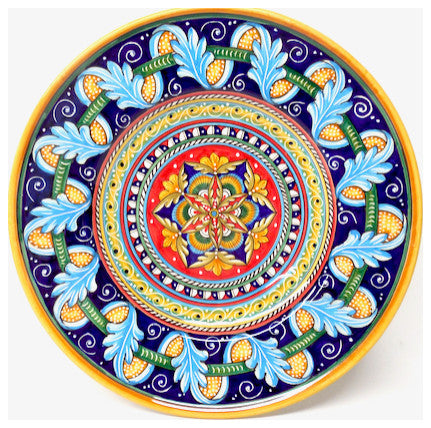 Deruta Ceramiche Sberna Antico Geometrico 17" Round Platter, 2