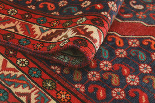 Fine Vintage Distressed Ivanna Navy/Rust Runner, 4'3x10'3