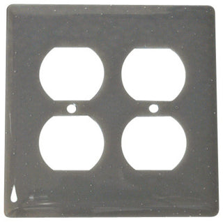 Double Wall Plate Receptacle, Deco Grey, 5x5