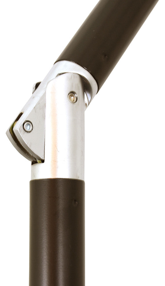 9' Bronze Collar Tilt Lift Fiberglass Rib Aluminum Umbrella, Sunbrella, Pacific Blue