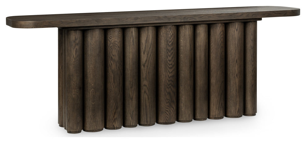 Tiber Oak Solid Wood Console Table, Toasted Brown