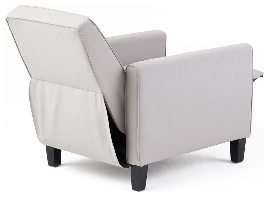 Susan Fabric Recliner, Set of 2, Light Gray and Dark Brown