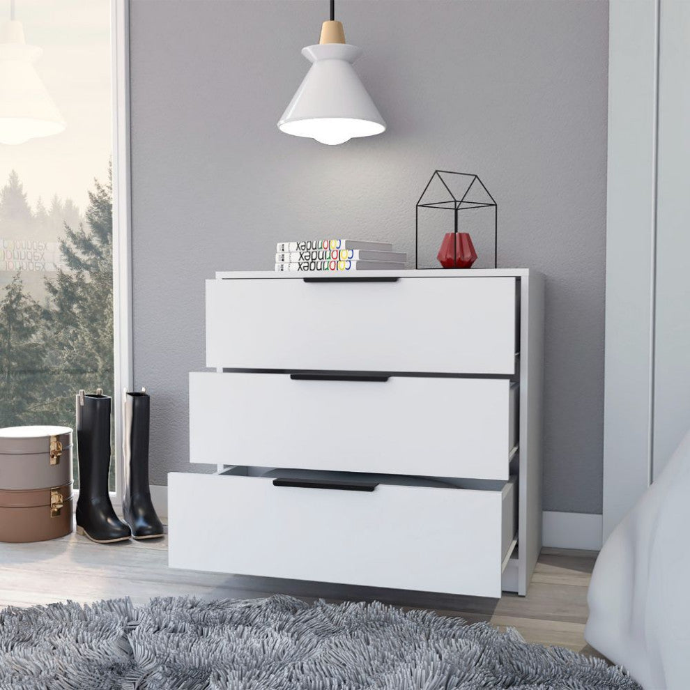Egeo 3 Drawers Dresser, White