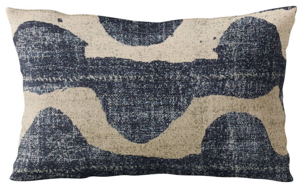 Plutus Blue Shore Stripe Luxury Throw Pillow, 12"x20"