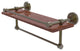 Waverly Place 16" Wood Shelf with Gallery Rail and Towel Bar, Antique Brass