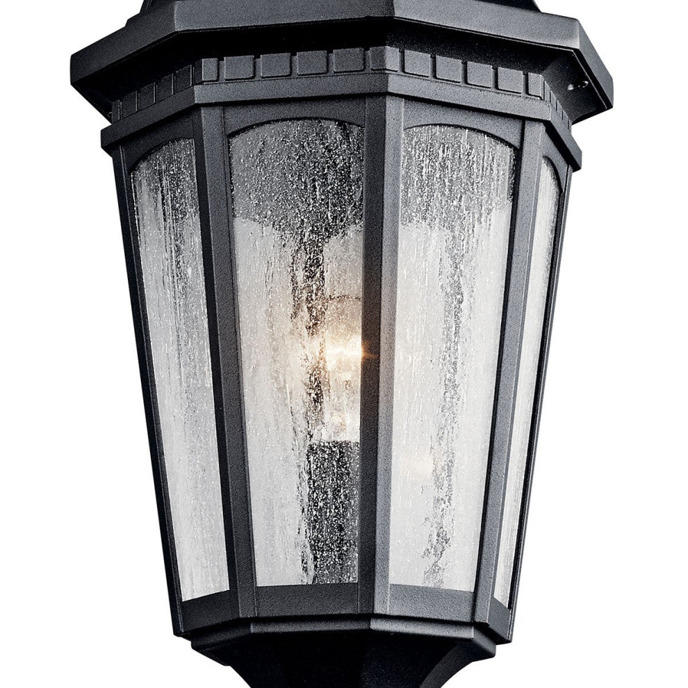 Kichler Courtyard Outdoor Post Lantern, Textured Black, 10.25