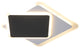 2-Light LED Flush Mount Light Unique Statement Square Ceiling Light, Black/White