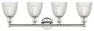 Castile 4-Light 33" Bath Vanity Light, Polished Nickel Finish, Clear Shade