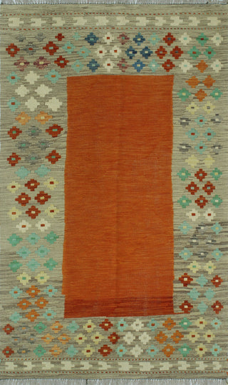 Sangat Kilim Gianni Rust/Gray Rug, 3'9x6'4