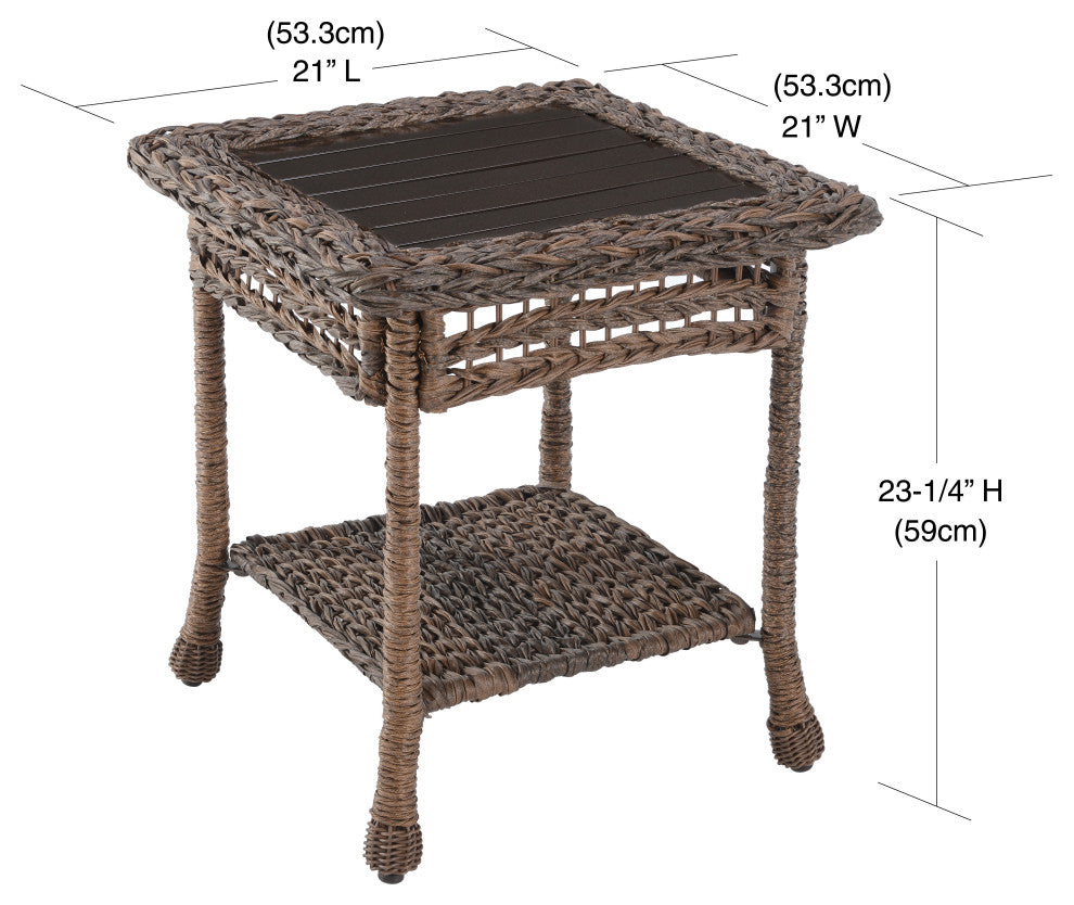 Modern Concept Faux Sea Grass Resin Rattan Patio 6-Piece Conversation Set