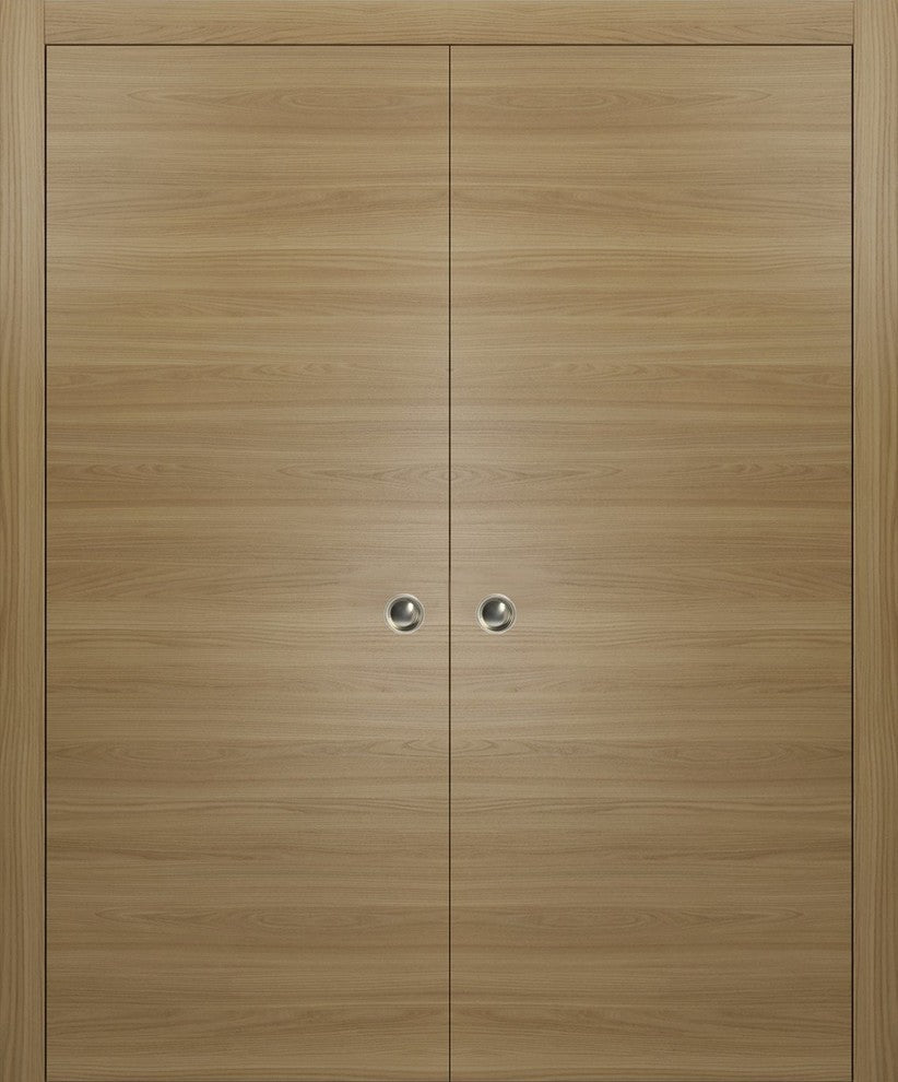 Sliding Double Pocket Closet Doors 72 x 80 | Planum 0010 Honey Ash