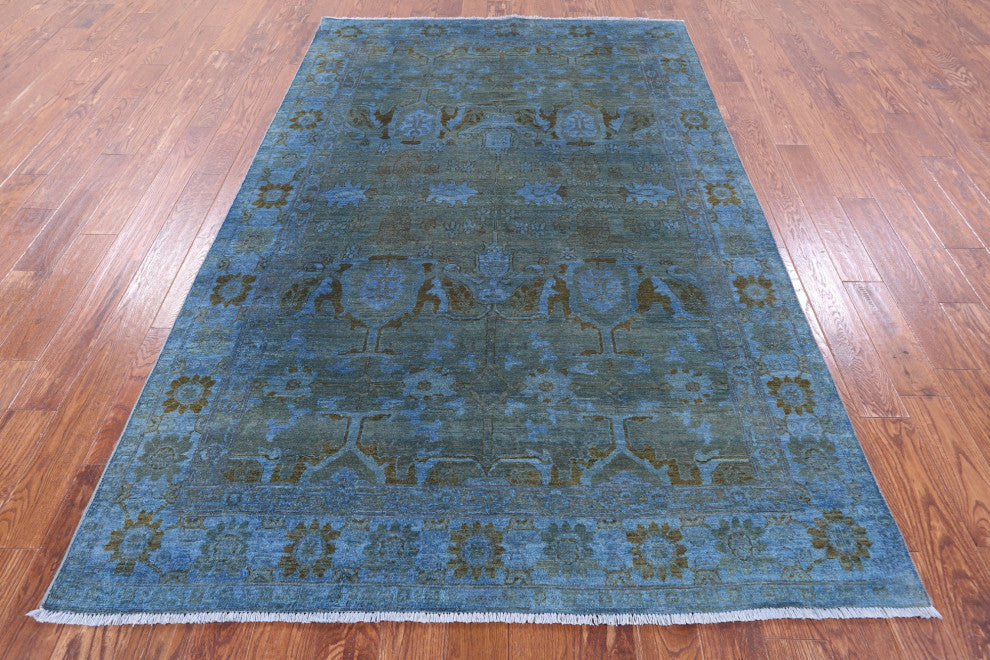 Handmade Overdyed Full Pile Wool Rug 6' 0" X 9' 2" - WR1297